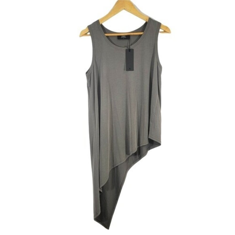 COA Anthropolgie Top‎ Assymetric Sleeveless Womens Shirt Size S Gray NWT